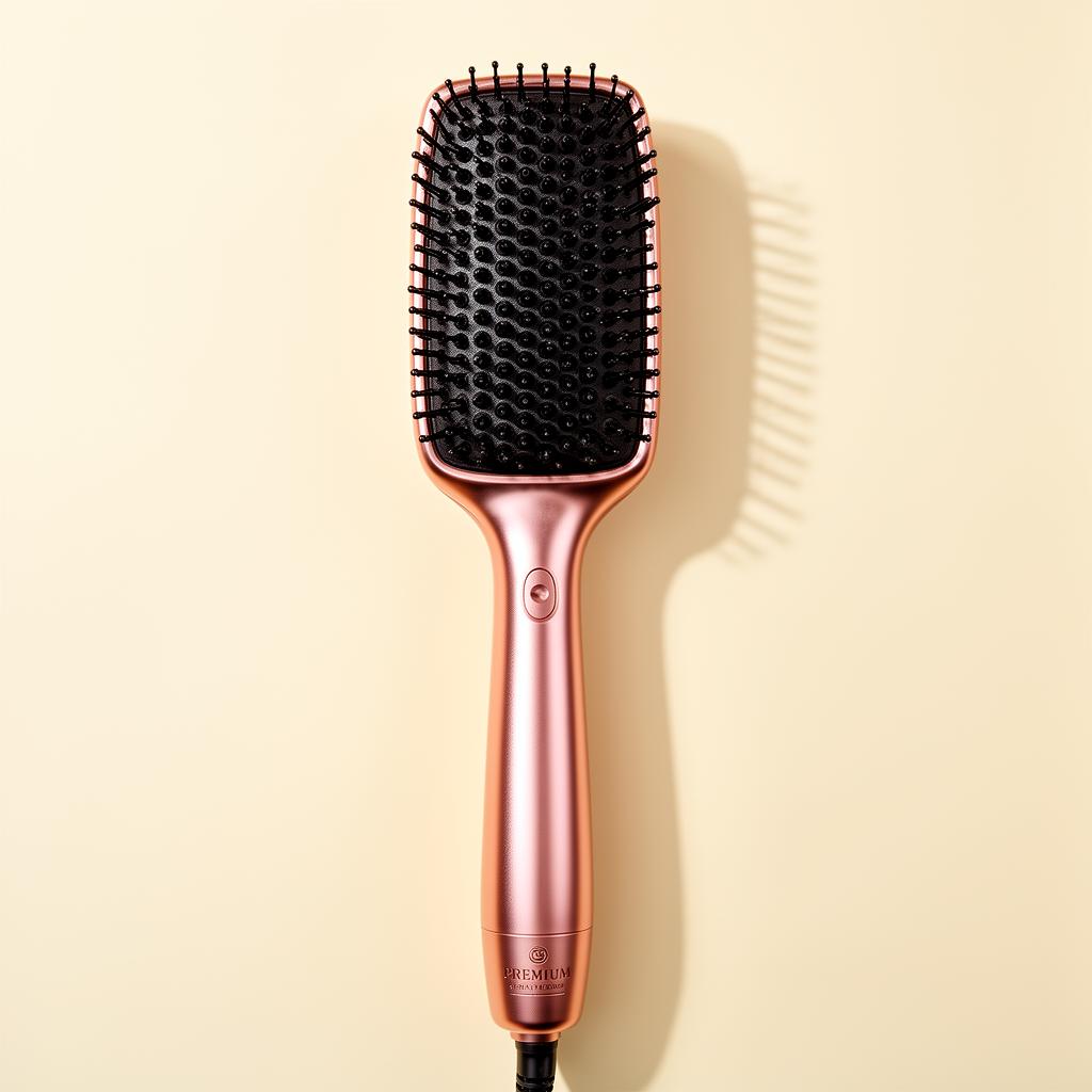 SilkMist Steam Straightening Brush in rose gold